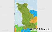 Satellite Map of Manche, political outside