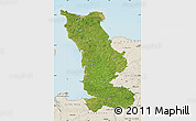 Satellite Map of Manche, shaded relief outside