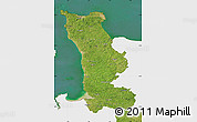 Satellite Map of Manche, single color outside