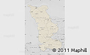 Shaded Relief Map of Manche, desaturated