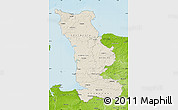 Shaded Relief Map of Manche, physical outside