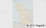 Shaded Relief Map of Manche, semi-desaturated