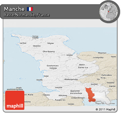 Classic Style Panoramic Map of Manche