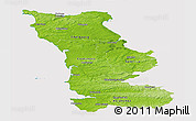 Physical Panoramic Map of Manche, cropped outside