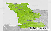 Physical Panoramic Map of Manche, lighten, desaturated