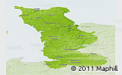 Physical Panoramic Map of Manche, lighten
