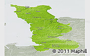 Physical Panoramic Map of Manche, lighten, semi-desaturated