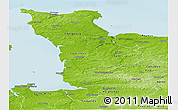 Physical Panoramic Map of Manche