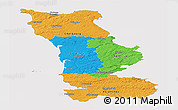 Political Panoramic Map of Manche, cropped outside