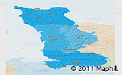 Political Shades Panoramic Map of Manche, lighten