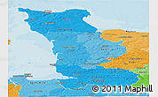 Political Shades Panoramic Map of Manche