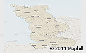 Shaded Relief Panoramic Map of Manche, lighten