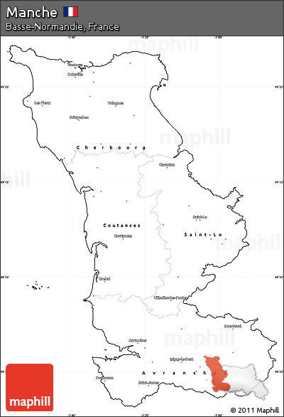 Blank Simple Map of Manche, cropped outside