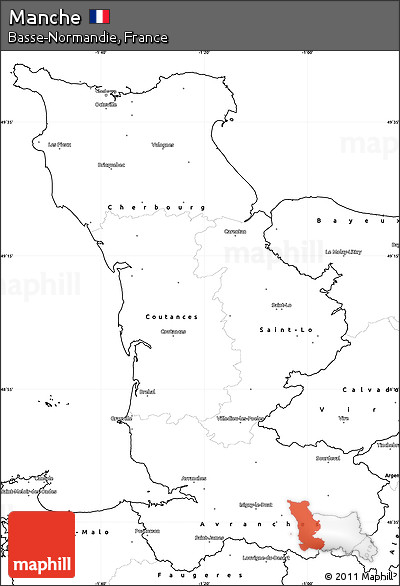 Blank Simple Map of Manche