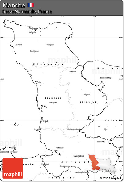Blank Simple Map of Manche