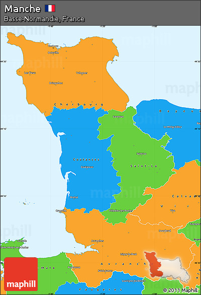 Political Simple Map of Manche