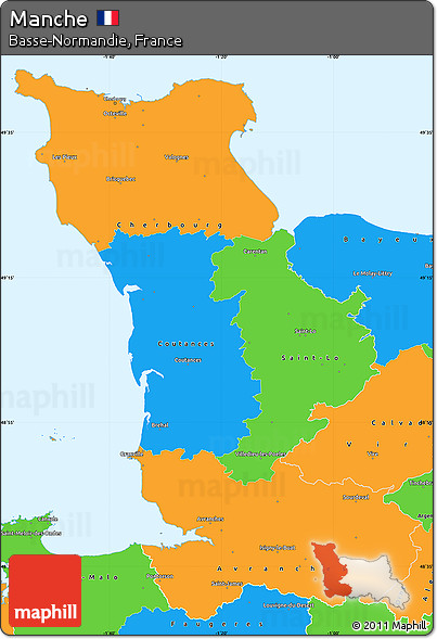 Political Simple Map of Manche