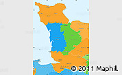 Political Simple Map of Manche, political shades outside