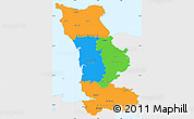 Political Simple Map of Manche, single color outside