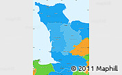 Political Shades Simple Map of Manche, political outside