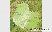 Physical Map of Côte-d'Or, satellite outside