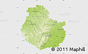 Physical Map of Côte-d'Or, single color outside