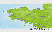 Physical 3D Map of Bretagne