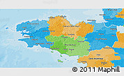 Political 3D Map of Bretagne