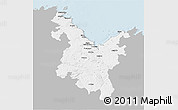 Gray 3D Map of Saint-Brieuc, single color outside