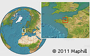 Satellite Location Map of Saint-Malo