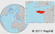 Gray Location Map of Bretagne