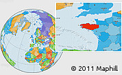 Political Location Map of Bretagne