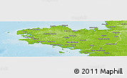 Physical Panoramic Map of Bretagne