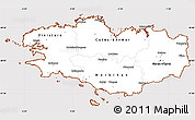 Classic Style Simple Map of Bretagne, cropped outside