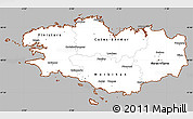 Gray Simple Map of Bretagne, cropped outside