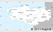 Gray Simple Map of Bretagne, single color outside