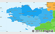 Political Shades Simple Map of Bretagne