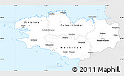 Silver Style Simple Map of Bretagne, single color outside