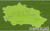Physical 3D Map of Orléans, darken