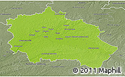 Physical 3D Map of Orléans, semi-desaturated