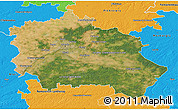 Satellite 3D Map of Orléans, political outside