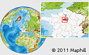 Physical Location Map of Orléans, highlighted country, highlighted parent region