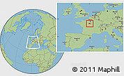Savanna Style Location Map of Orléans, within the entire country