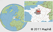 Savanna Style Location Map of Orléans, highlighted country, highlighted grandparent region