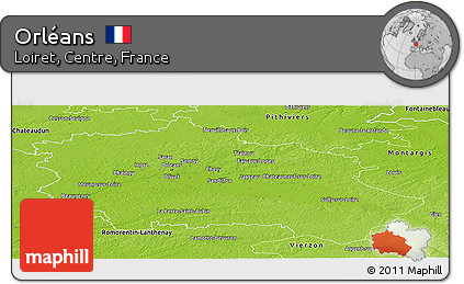 Physical Panoramic Map of Orléans