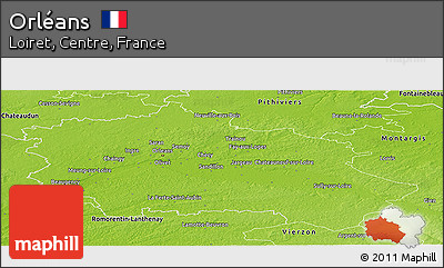 Physical Panoramic Map of Orléans