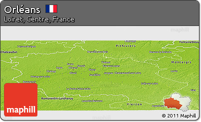 Physical Panoramic Map of Orléans