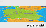 Physical Panoramic Map of Orléans, political outside