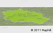 Physical Panoramic Map of Orléans, semi-desaturated