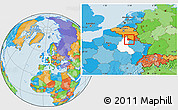 Political Location Map of Sedan, highlighted grandparent region